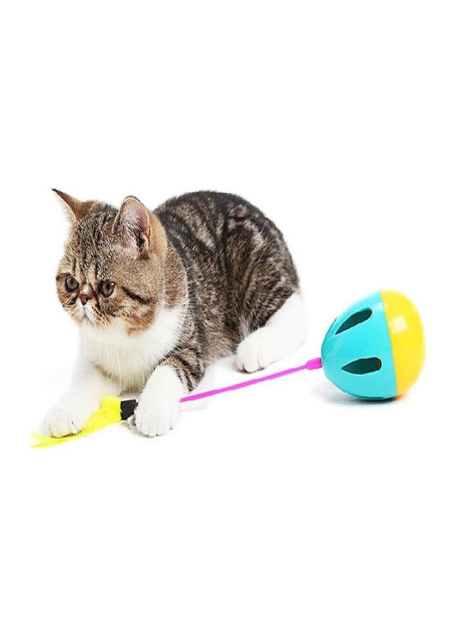 PET FUN لعبة بيت فن للقطط مع ريشة للإثارة وموزع للمكافآت | لعبة دوارة تفاعلية للقطط الصغيرة والكبيرة | تدريب ممتع وتحفيز ذهني (قد يختلف اللون) - Image 5